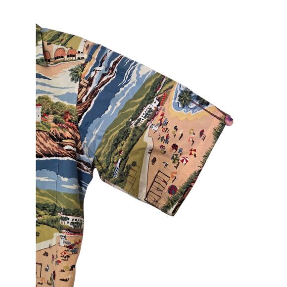 REYN SPOONER Laguna Beach Men's California Landmarks Aloha Hawaiian Shirt | M - Picture 11 of 16